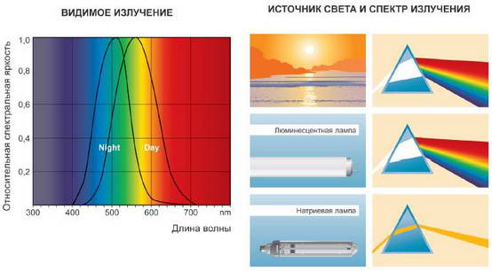 видимое излучение и спектр