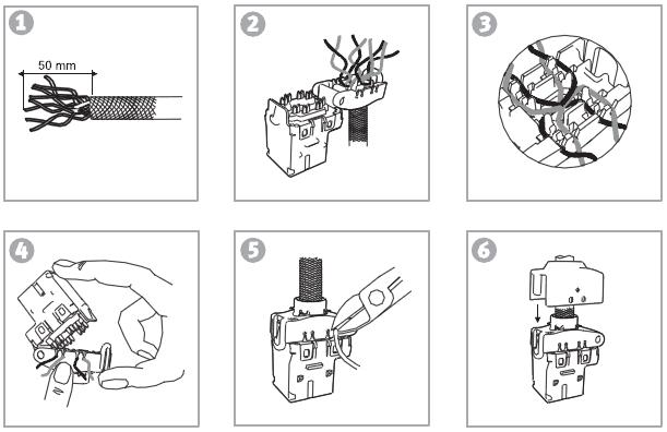 монтаж розеток RJ11/RJ45